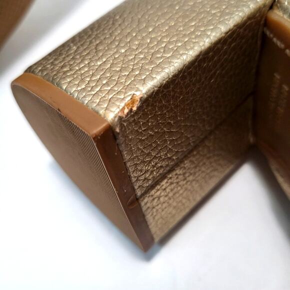 Old Navy Metallic Gold Block Heel Ankle Boots - Picture 11 of 11